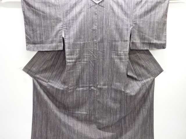 縞織出し手織り紬着物